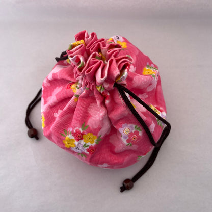 "Pixie Pink" Japanese Kinchaku Purse