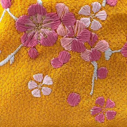 "Blossom Embroidery" Japanese Kinchaku Purse