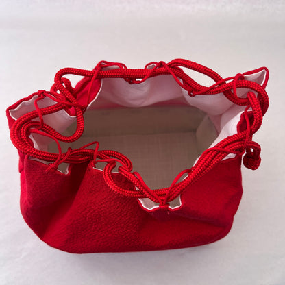 "Solid Red" Japanese Kinchaku Purse