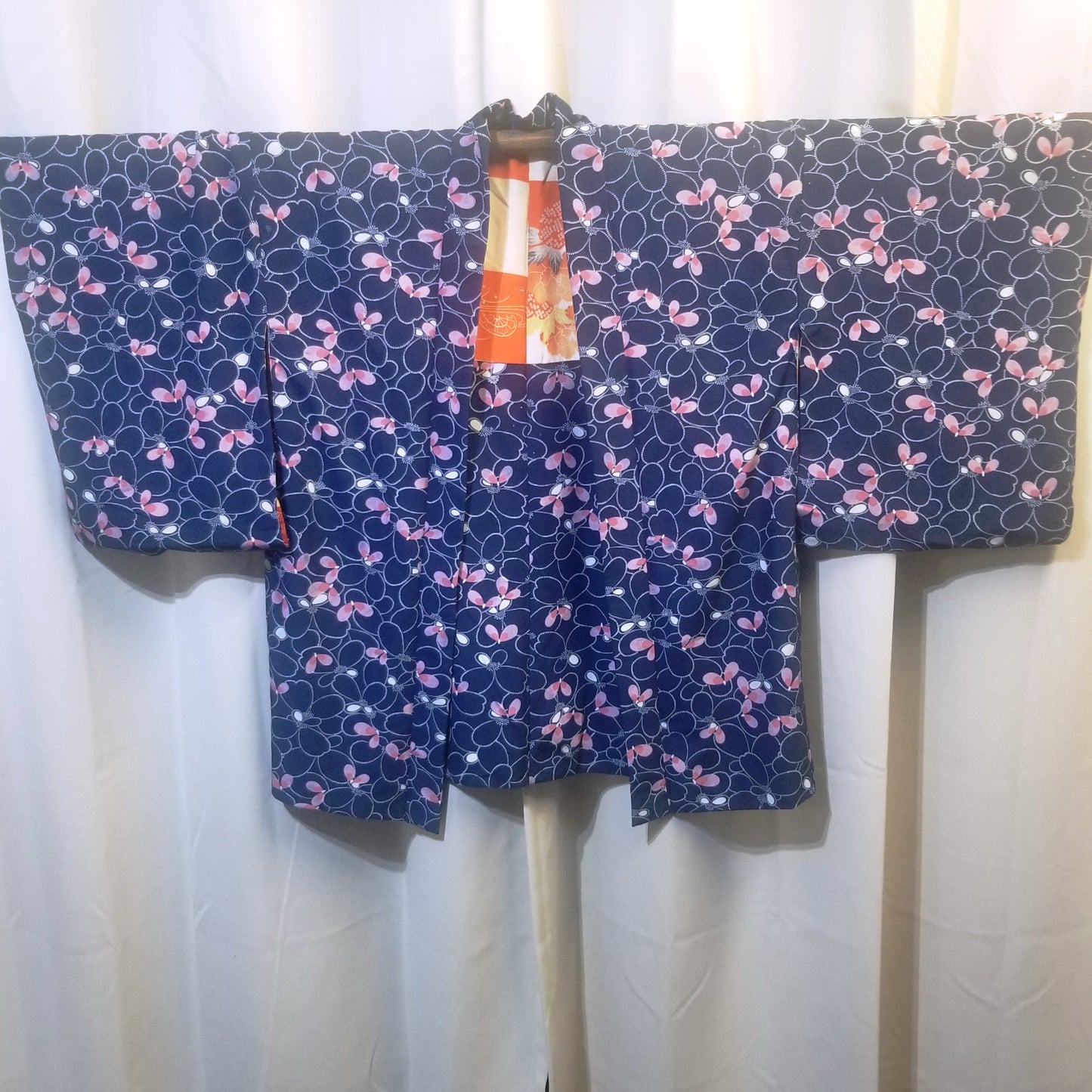 "Pink Butterflies" XL Oki Haori