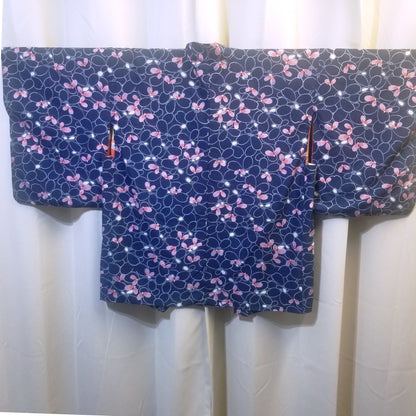 "Pink Butterflies" XL Oki Haori