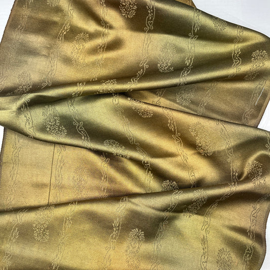 "Olive Satin" Vintage Kimono Yardage