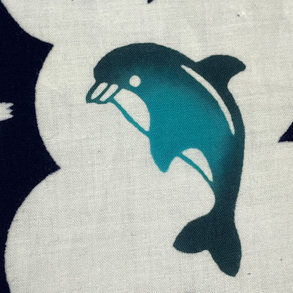 "Playful Dolphins" Vintage Yukata Yardage