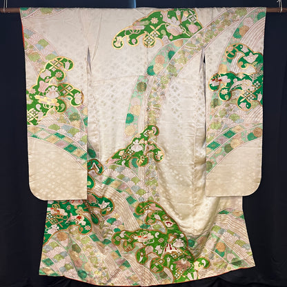 "Buddhist Traveler" Vintage Furisode Kimono