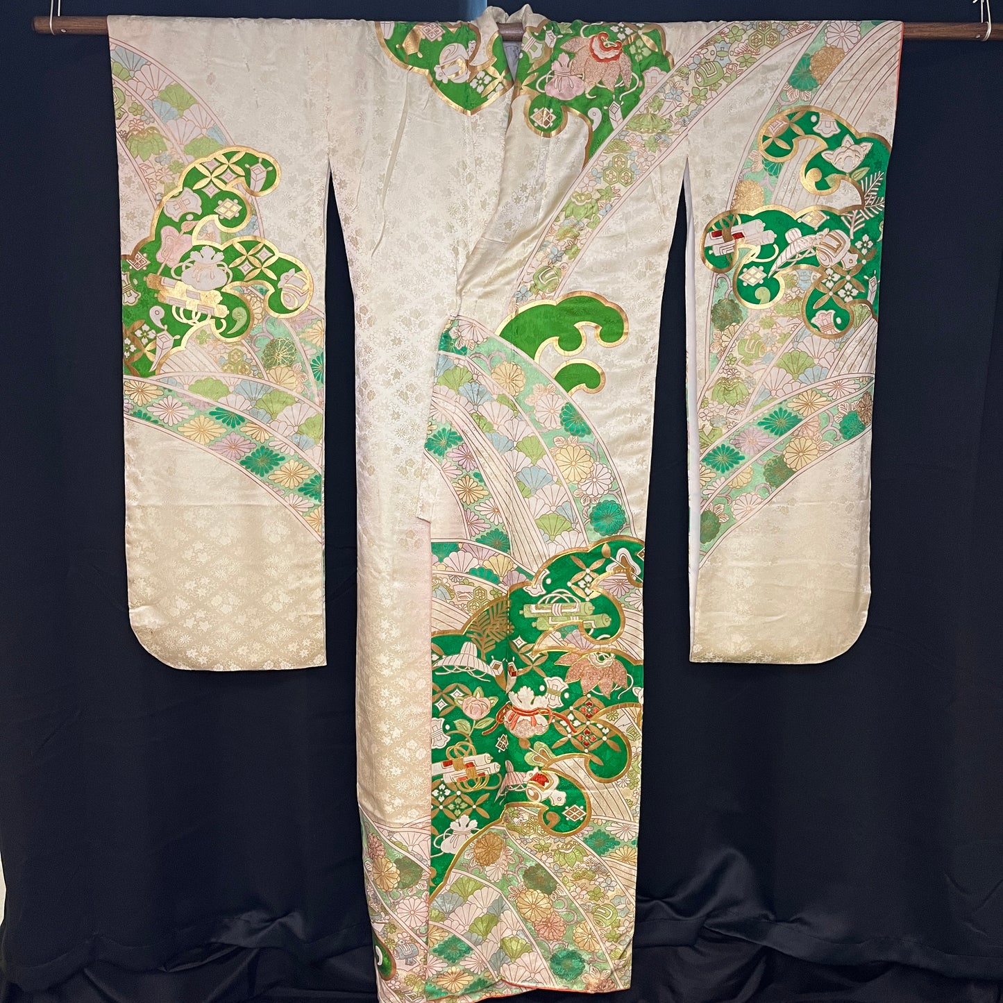 "Buddhist Traveler" Vintage Furisode Kimono