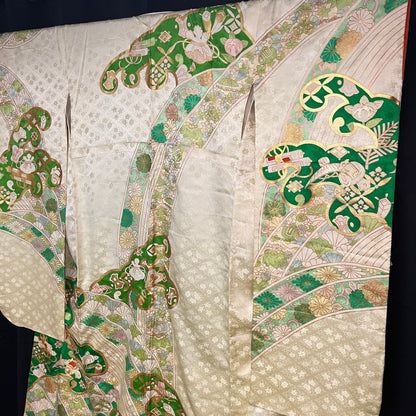 "Buddhist Traveler" Vintage Furisode Kimono