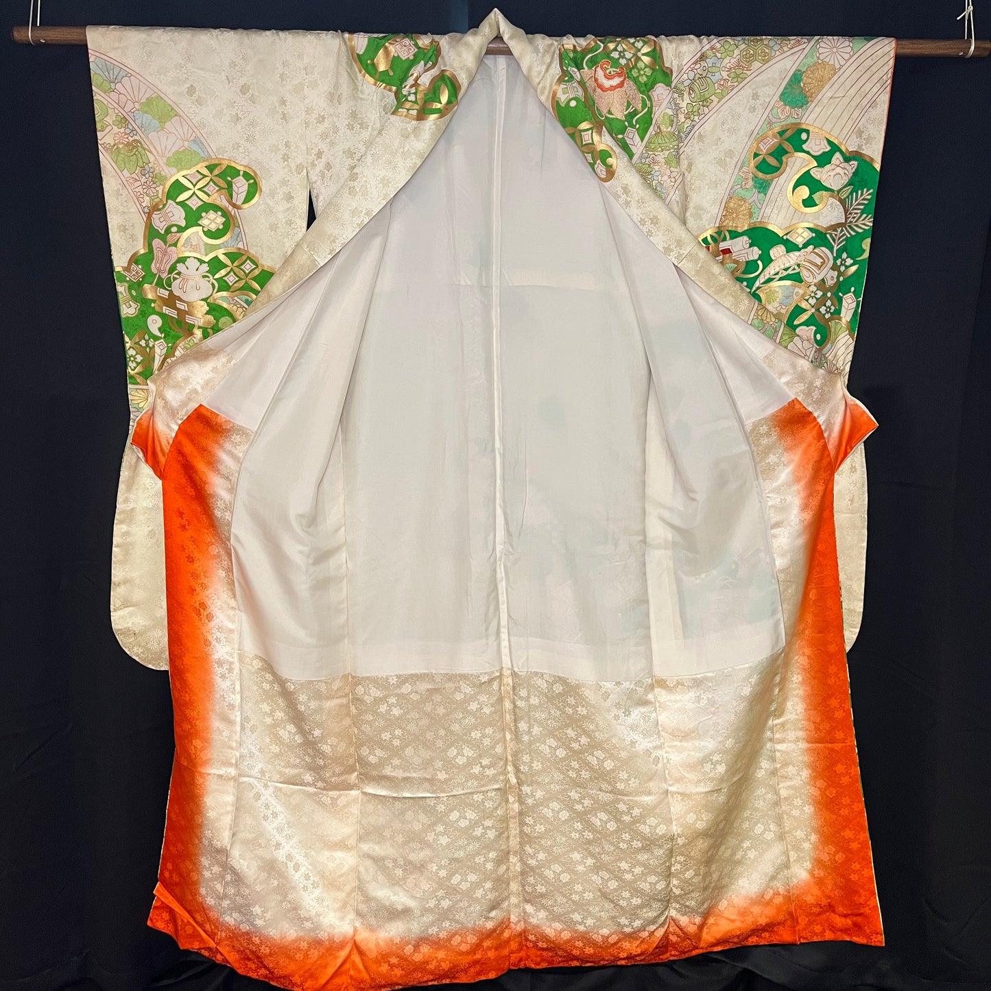 "Buddhist Traveler" Vintage Furisode Kimono