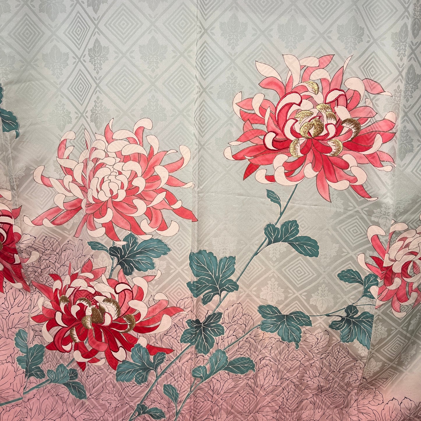 "Spider Mums" Vintage Furisode Kimono