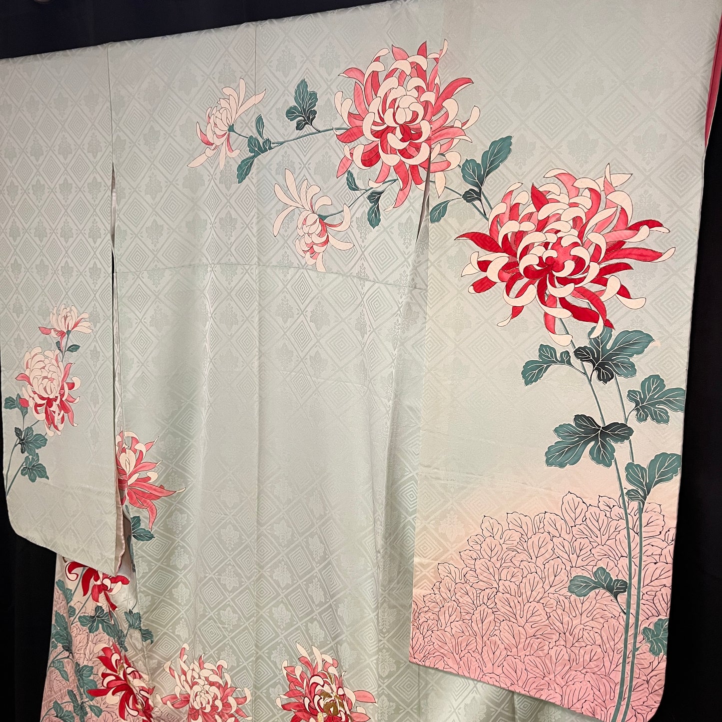 "Spider Mums" Vintage Furisode Kimono