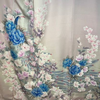 "Hidden Peacocks" Vintage Furisode Kimono