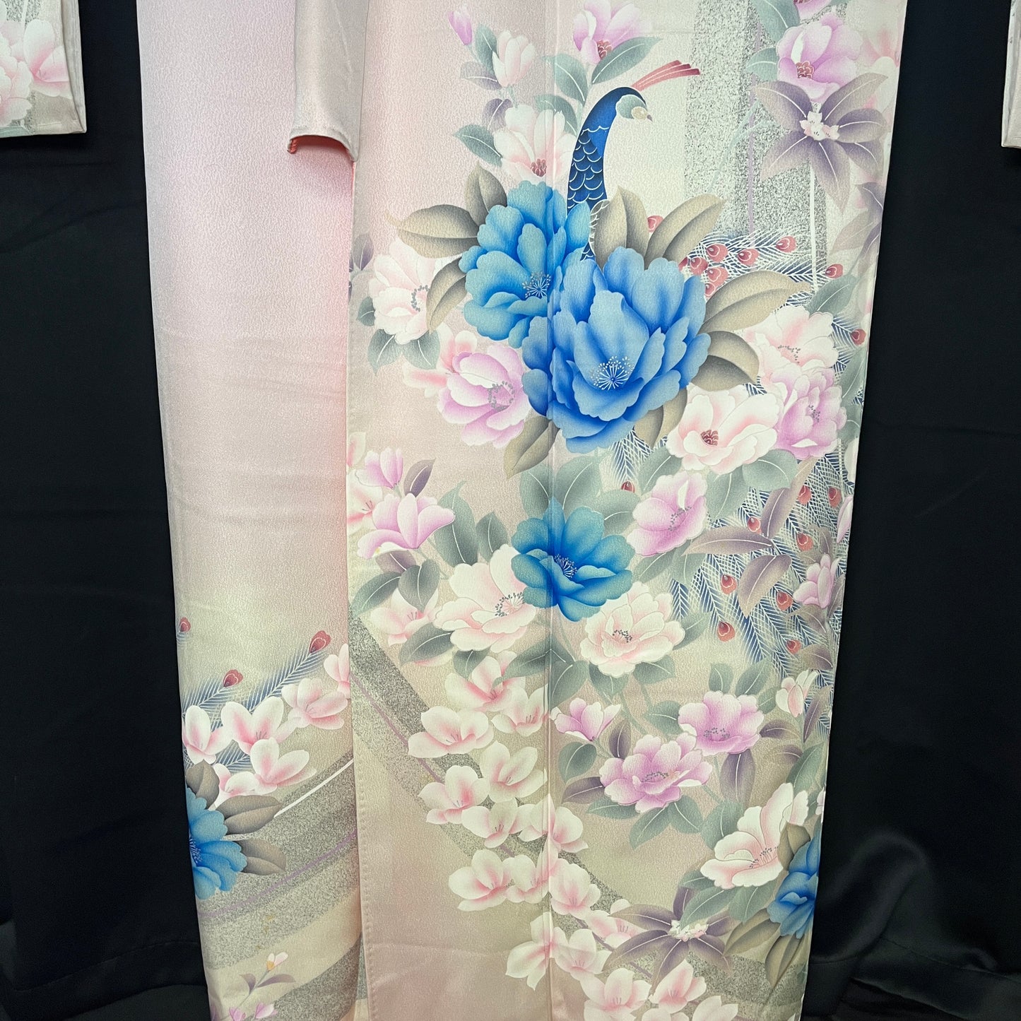 "Hidden Peacocks" Vintage Furisode Kimono