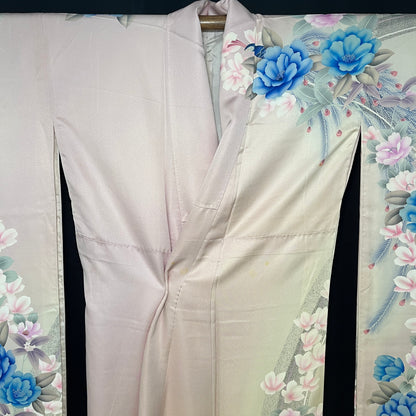 "Hidden Peacocks" Vintage Furisode Kimono