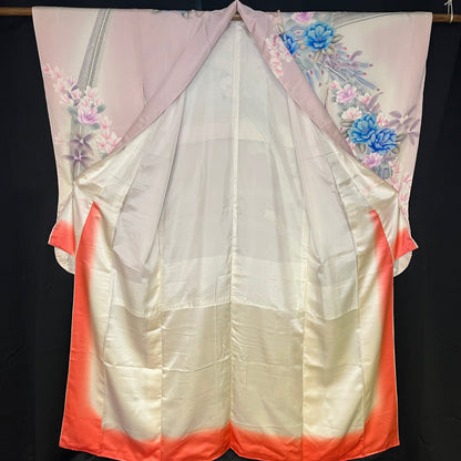 "Hidden Peacocks" Vintage Furisode Kimono