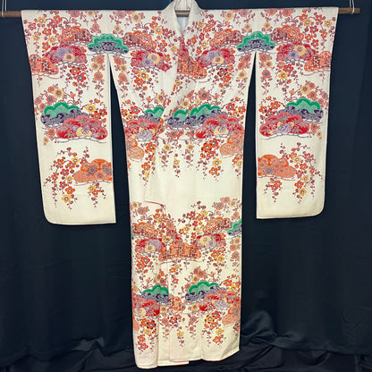 "Bingata Style" Vintage Furisode Kimono