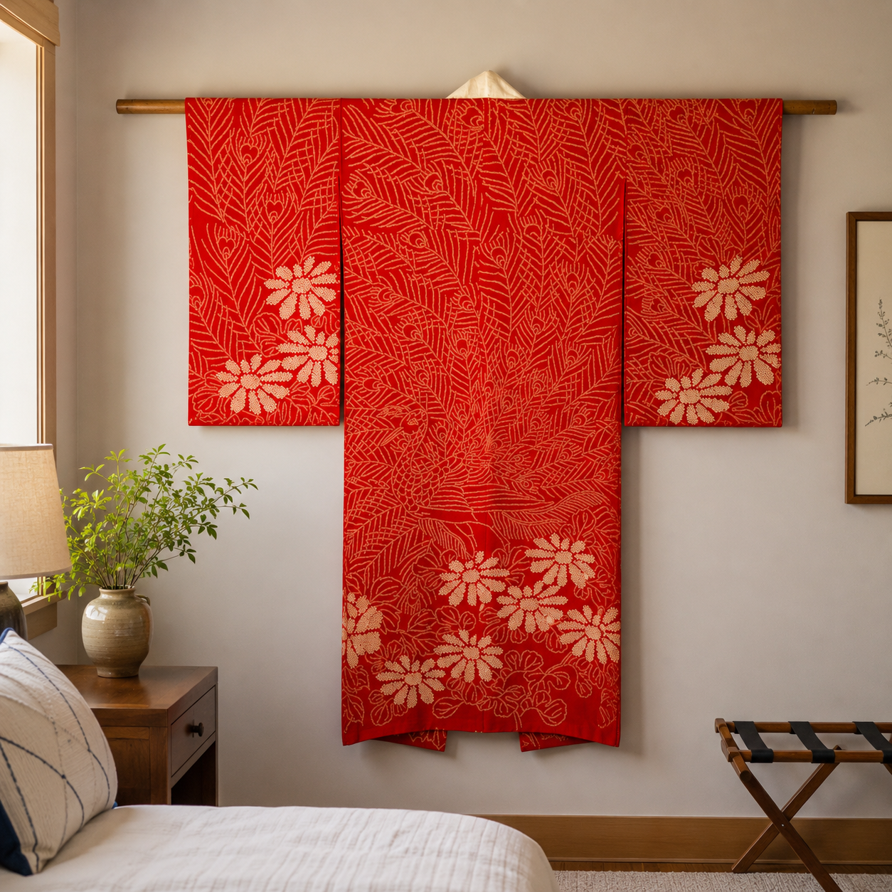 "Shibori Peacock" Vintage Juban Underkimono