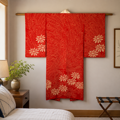 "Shibori Peacock" Vintage Juban Underkimono