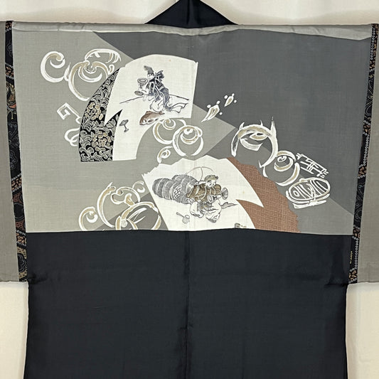 "Two Lucky Gods" Vintage Man's Haori