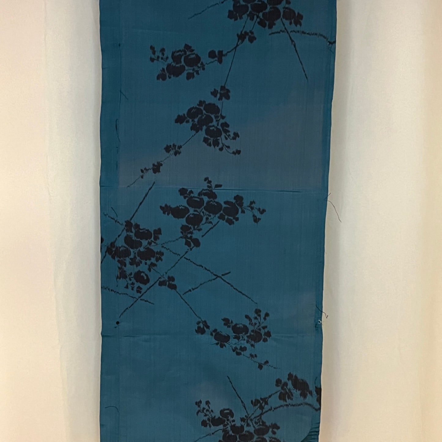 "Teal Ikat" Vintage Kimono Yardage