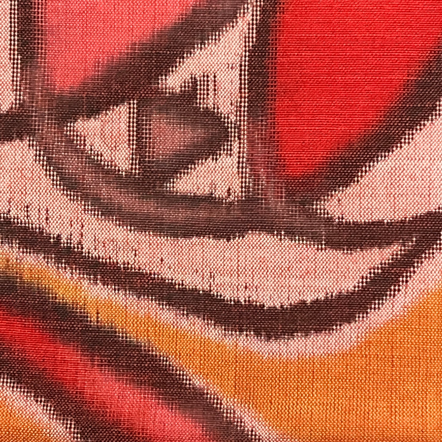 "Orange Ikat" Vintage Kimono Yardage