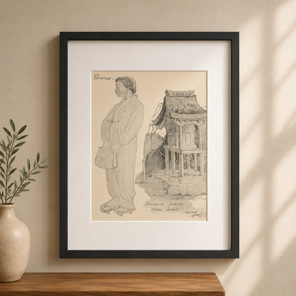 "Roadside Shrine" - Vintage Matted Print