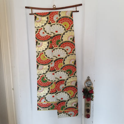 "Christmas Mums" Vintage Han Maru Obi