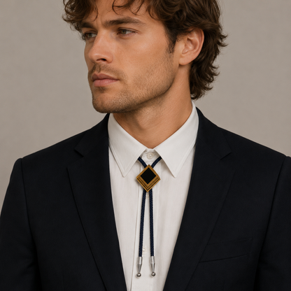 "Coffee Layers" Vintage Bolo Tie