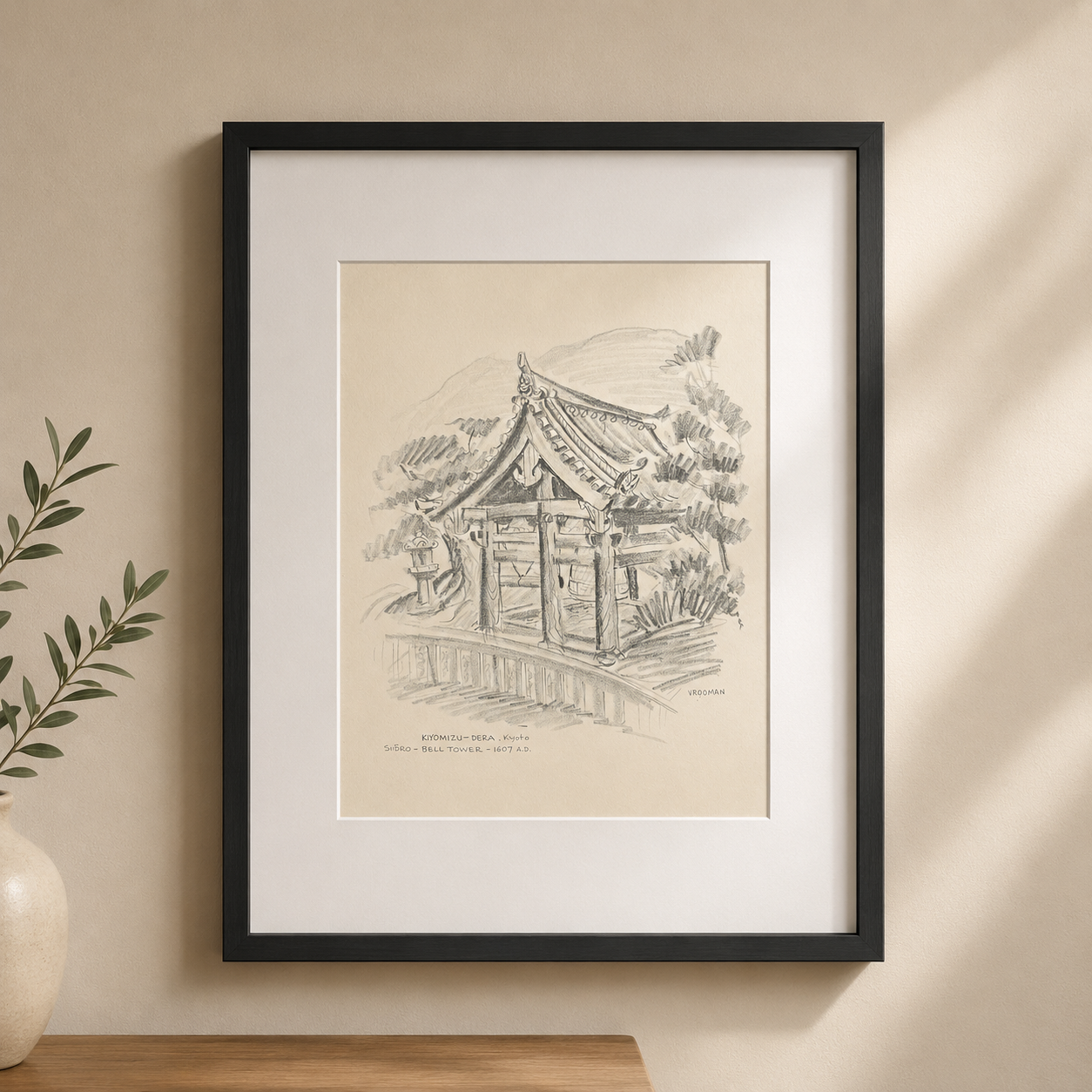 "Bell Tower" - Vintage Matted Print