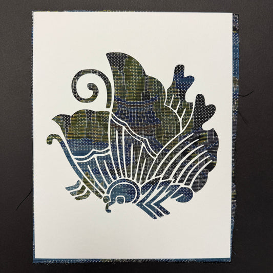 "Butterfly Crest" Katagami Art