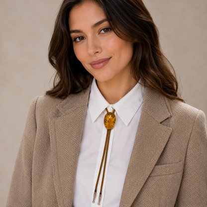 "Honey Bamboo" Vintage Bolo Tie