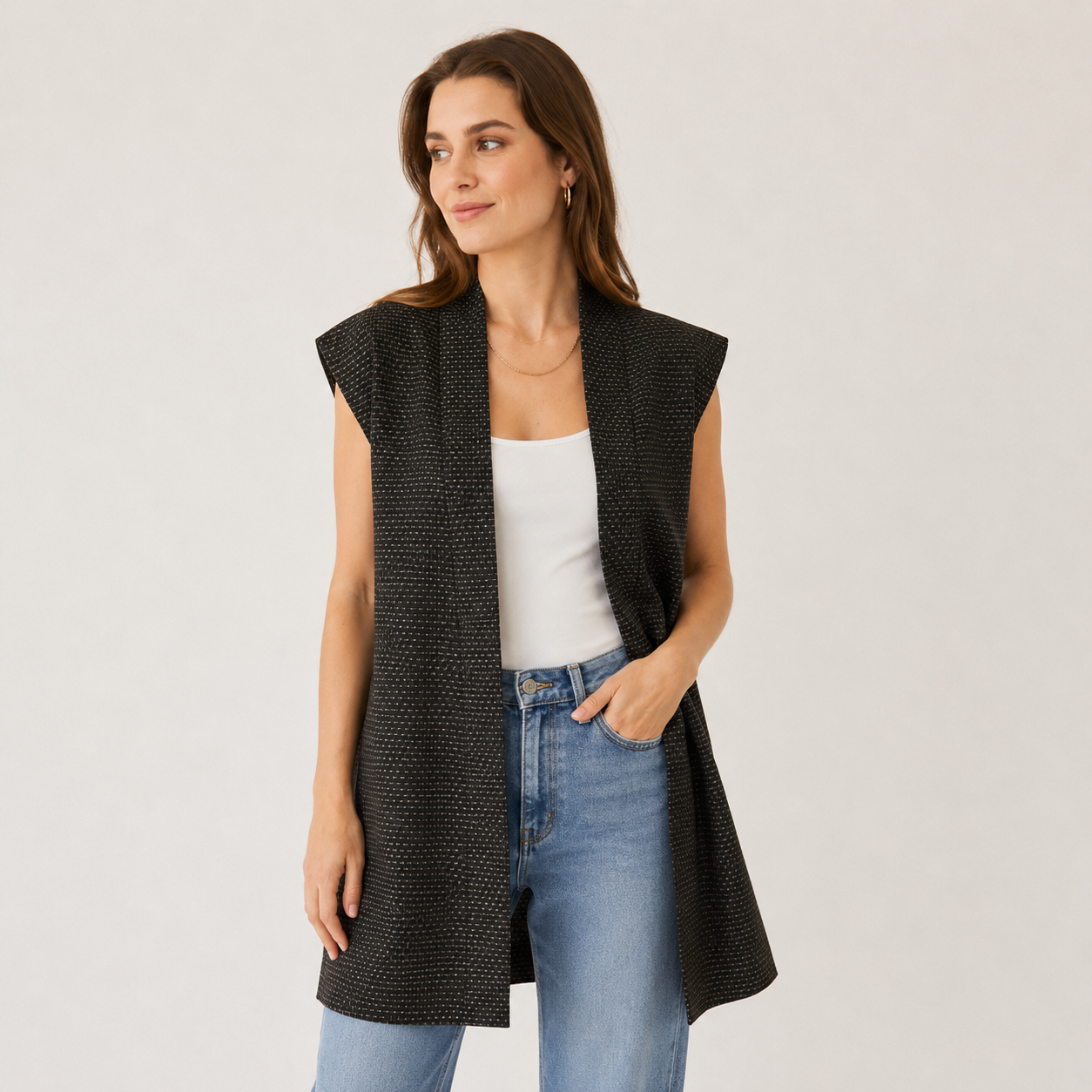 "Woven Rhythm" Japanique Tunic Vest