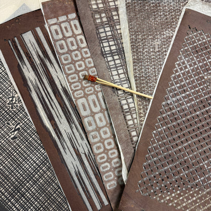 "Set of Six" Vintage Katagami Stencils