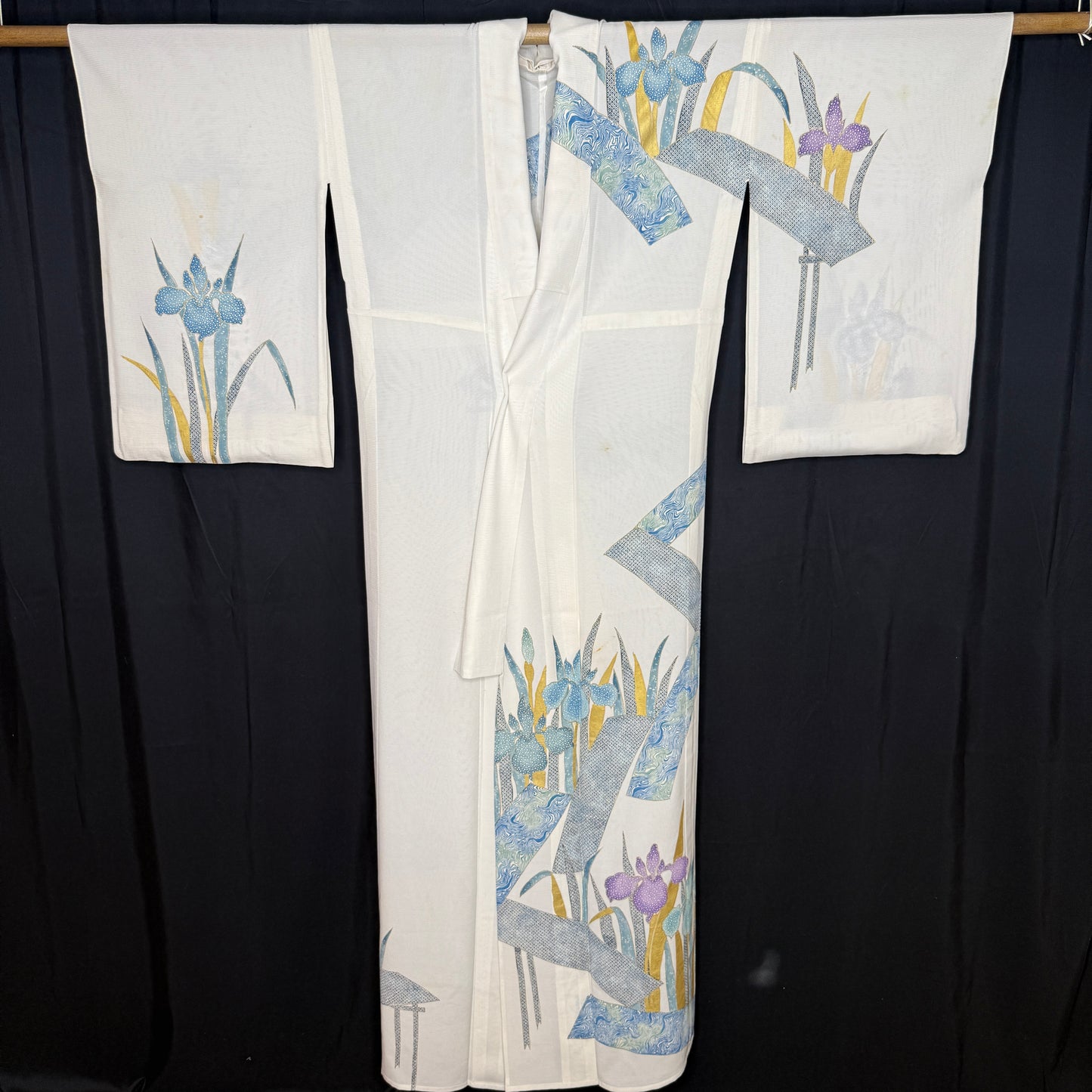 "Iris Cascade" Kimono Obi Set