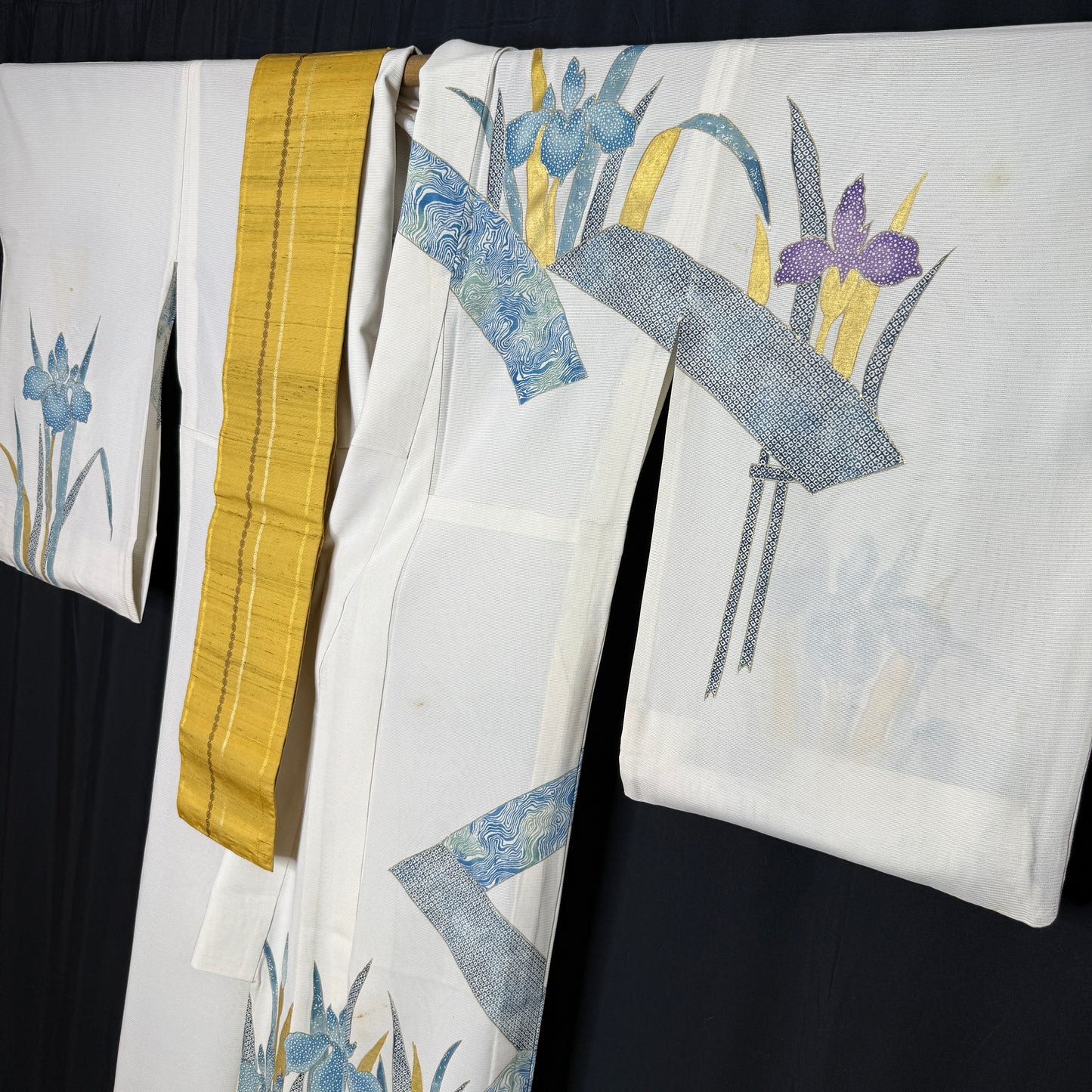 "Iris Cascade" Kimono Obi Set