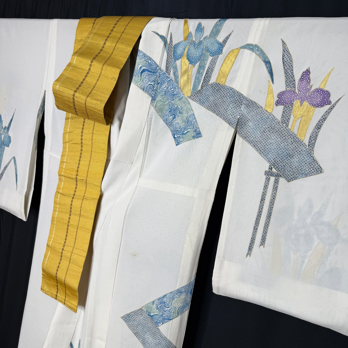 "Iris Cascade" Kimono Obi Set