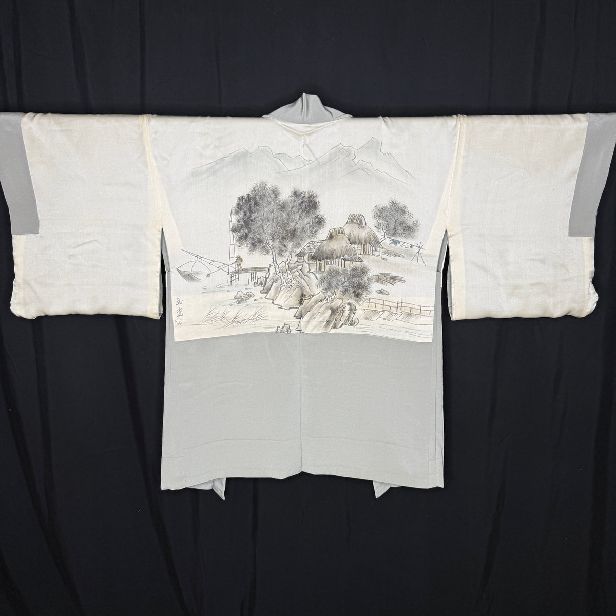 "Coastal Sketch" Vintage Haori Jacket