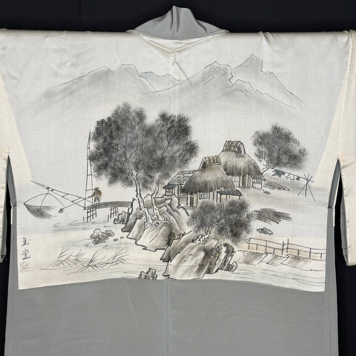 "Coastal Sketch" Vintage Haori Jacket