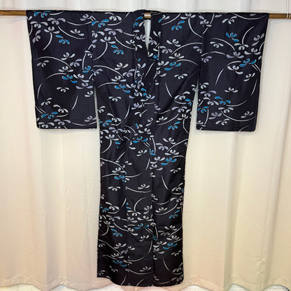 "Brushstroke Blossoms" Vintage Meisen Kimono