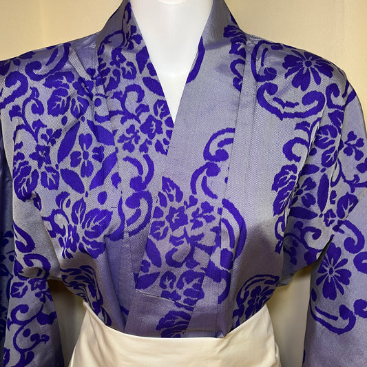 "Floral Finery" Vintage Meisen Kimono