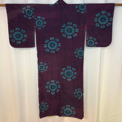 "Waterwheel Wonder" Vintage Meisen Kimono