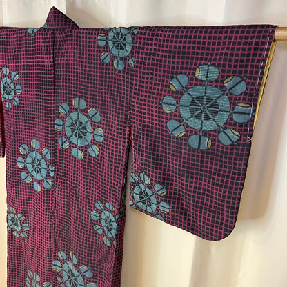 "Waterwheel Wonder" Vintage Meisen Kimono