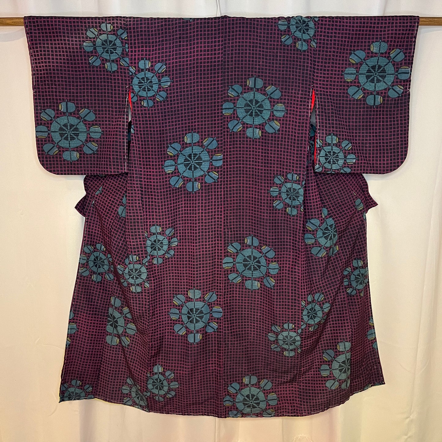 "Waterwheel Wonder" Vintage Meisen Kimono