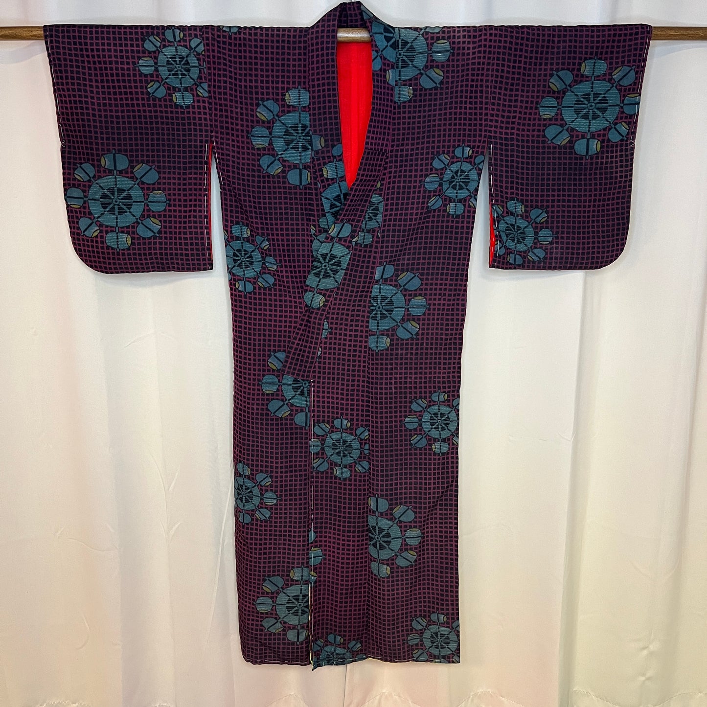 "Waterwheel Wonder" Vintage Meisen Kimono