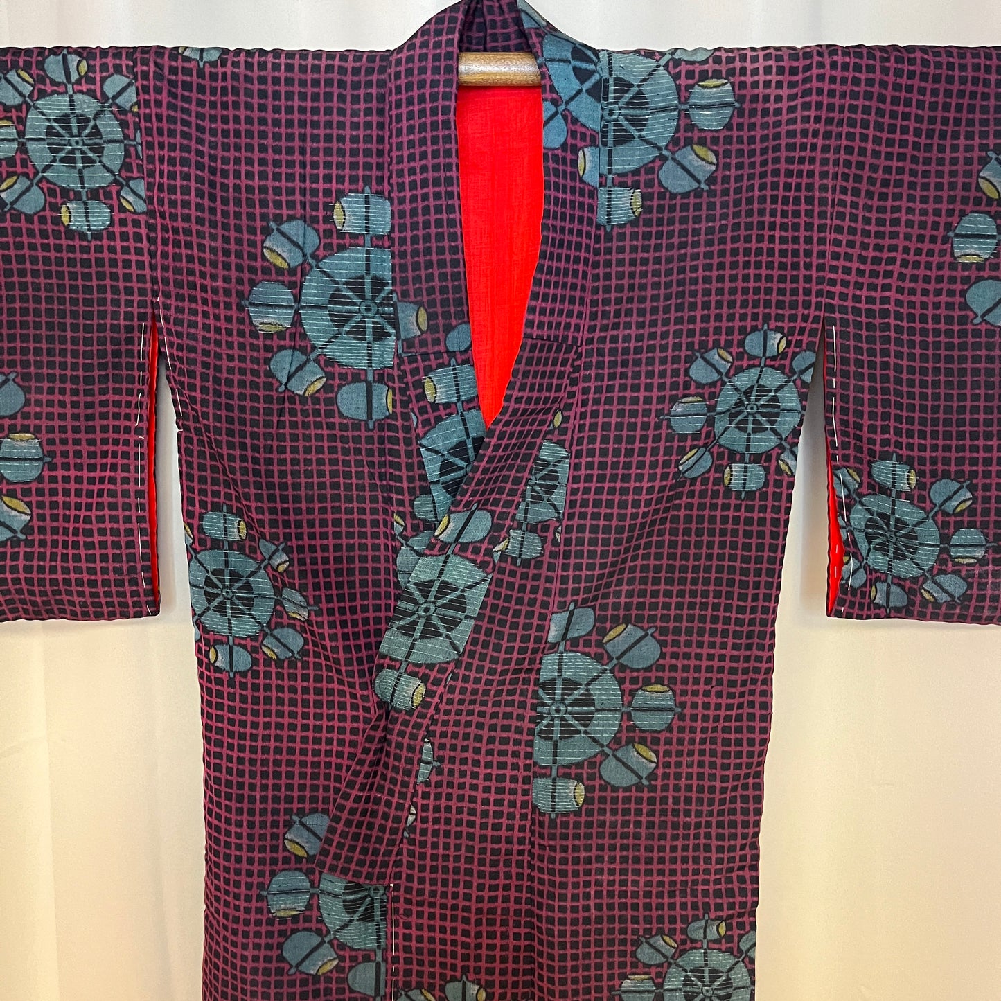 "Waterwheel Wonder" Vintage Meisen Kimono