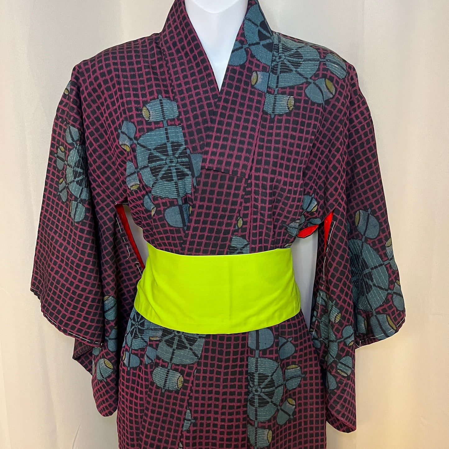 "Waterwheel Wonder" Vintage Meisen Kimono