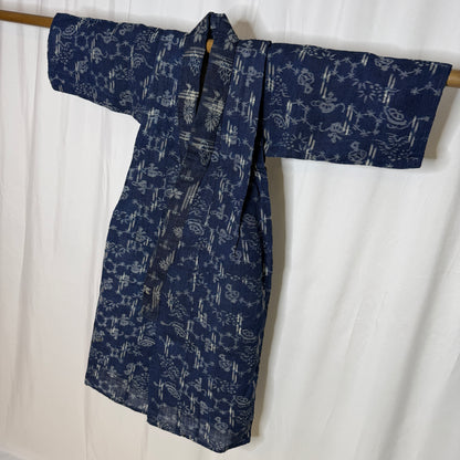 "Indigo Luck" Vintage Child's Kimono
