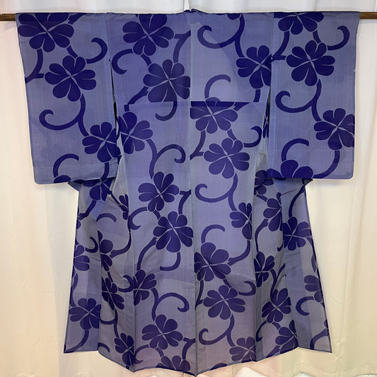 "Purple Flourish" Vintage Meisen Kimono