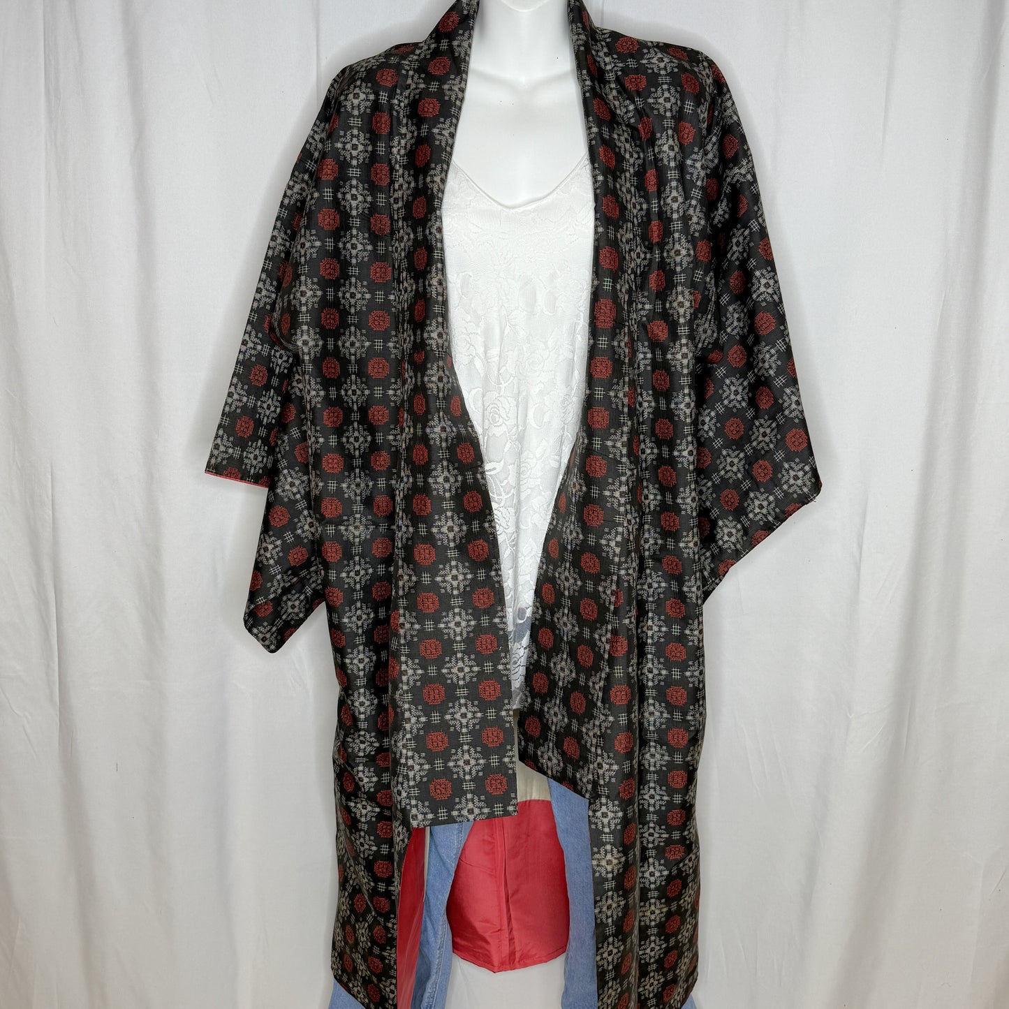 "Brick on Black" Japanique Robe