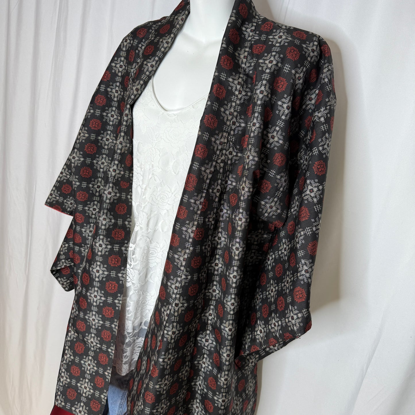 "Brick on Black" Japanique Robe