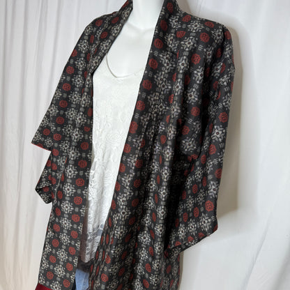 "Brick on Black" Japanique Robe