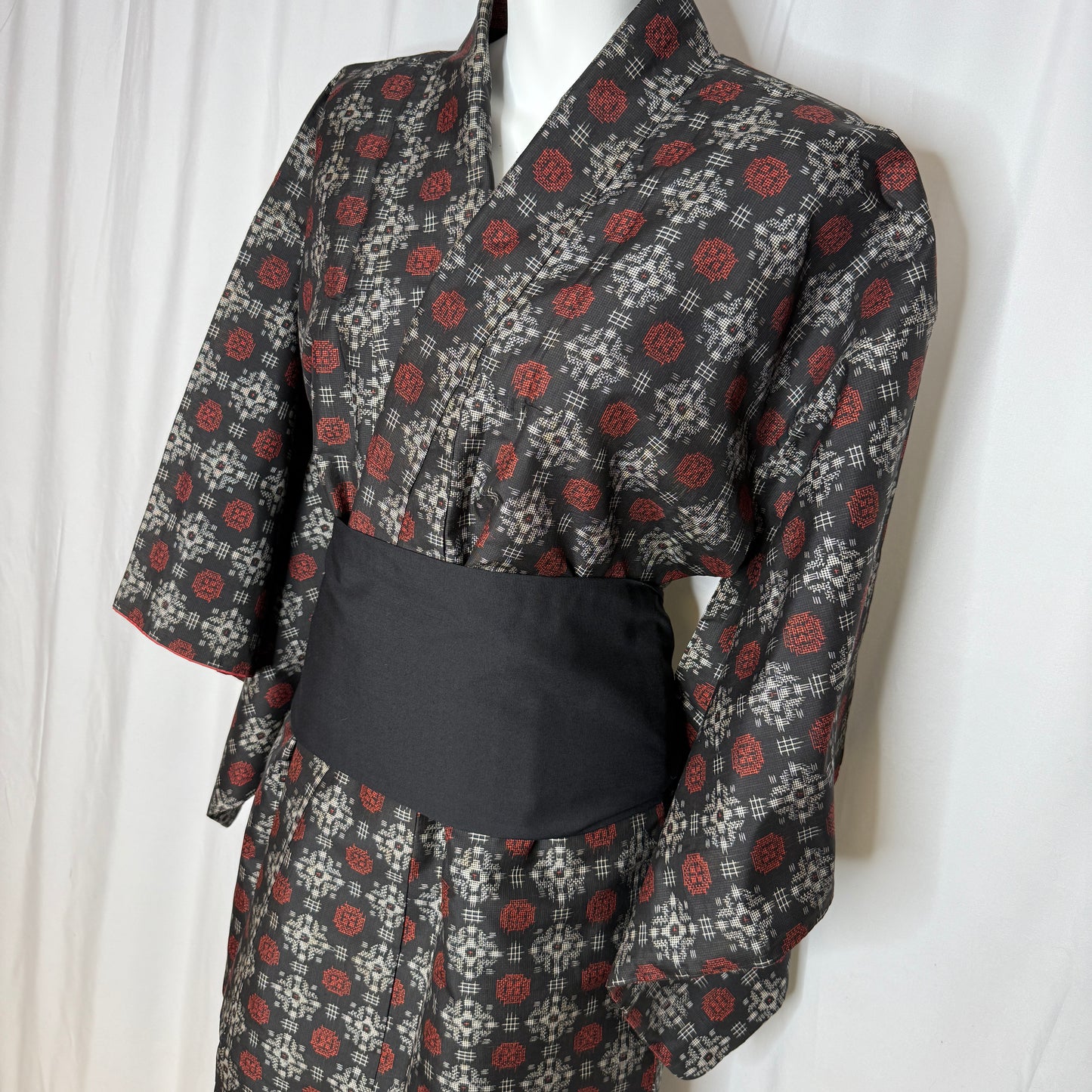 "Brick on Black" Japanique Robe